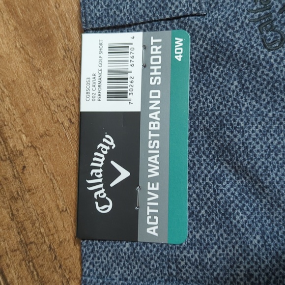 *NWT* Callaway Stretch Active Waistband Golf Shorts Size 40x9" in Caviar Blue - Picture 4 of 6